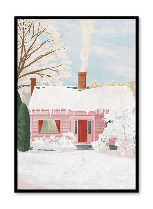 Cozy Pink Cottage, Poster